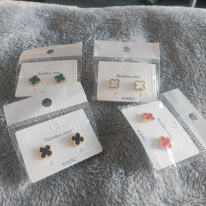 Five pairs of different Clover Stud Earrings